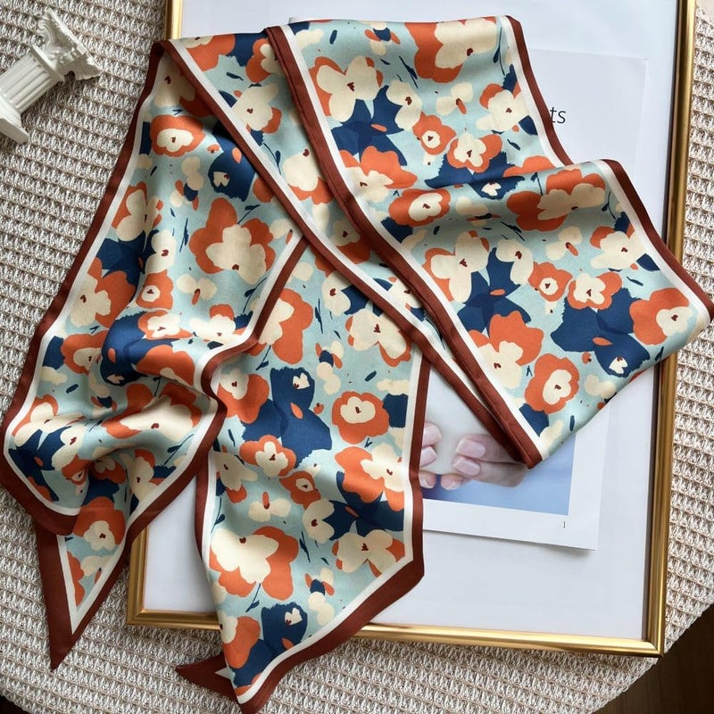 FONYVE Silk Head Scarf for Hair Fashion Headwrap for Women Lightweight Neck Tie - Image 4